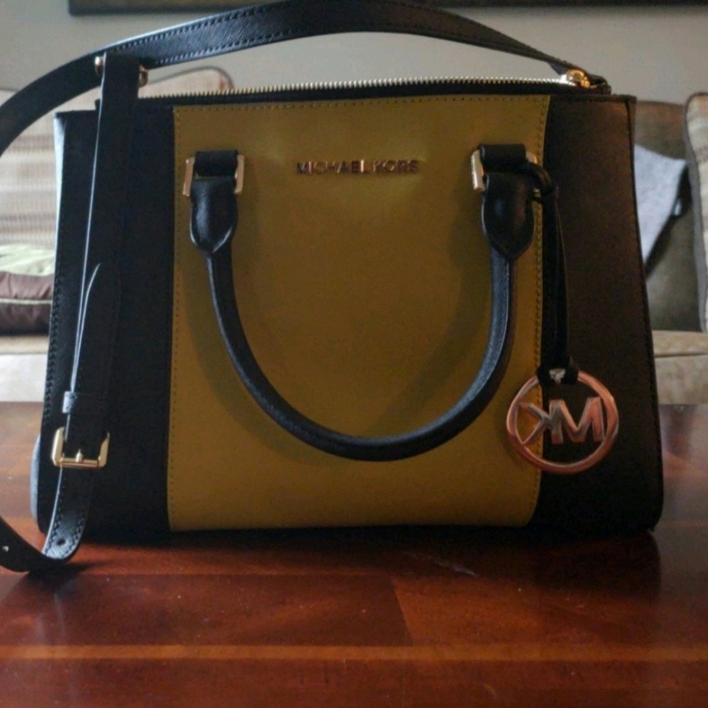 Black and Yellow Michael Kors Purse